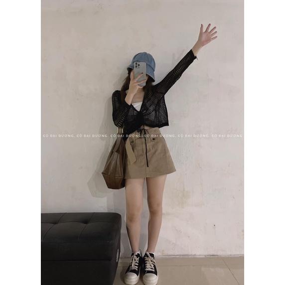 Áo len lưới rút 8607