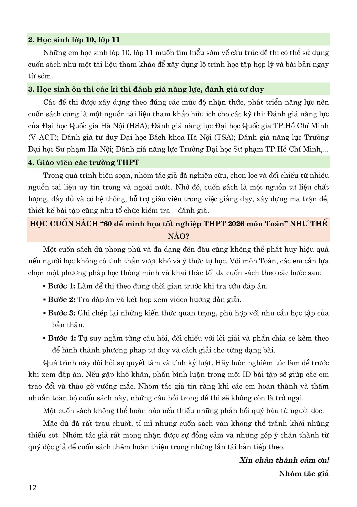 Sách - 60 Đề Minh Họa Tốt Nghiệp THPT 2026 - Môn Toán