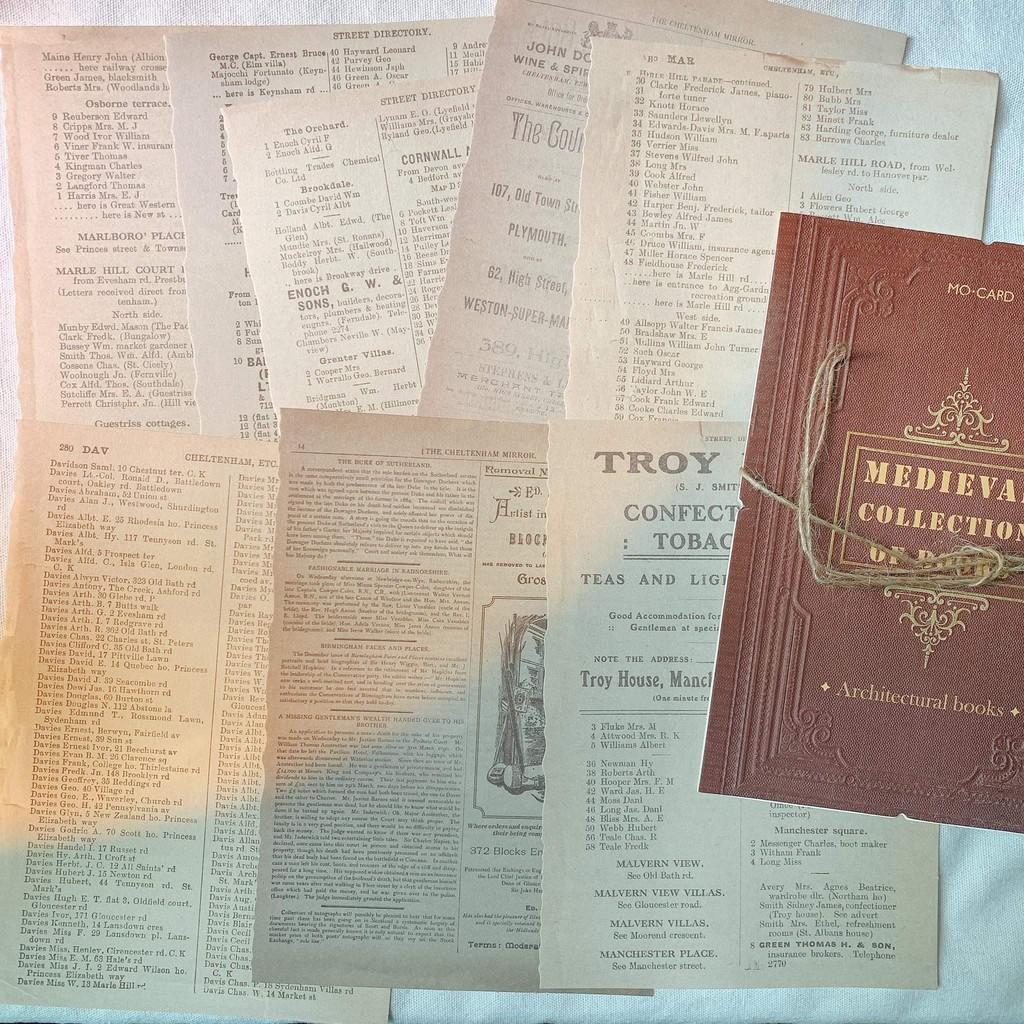 Set 10 Tấm Giấy Retro Manuscript Trang Trí Sổ Bullet Journal - Set Giấy Báo Cũ Vintage