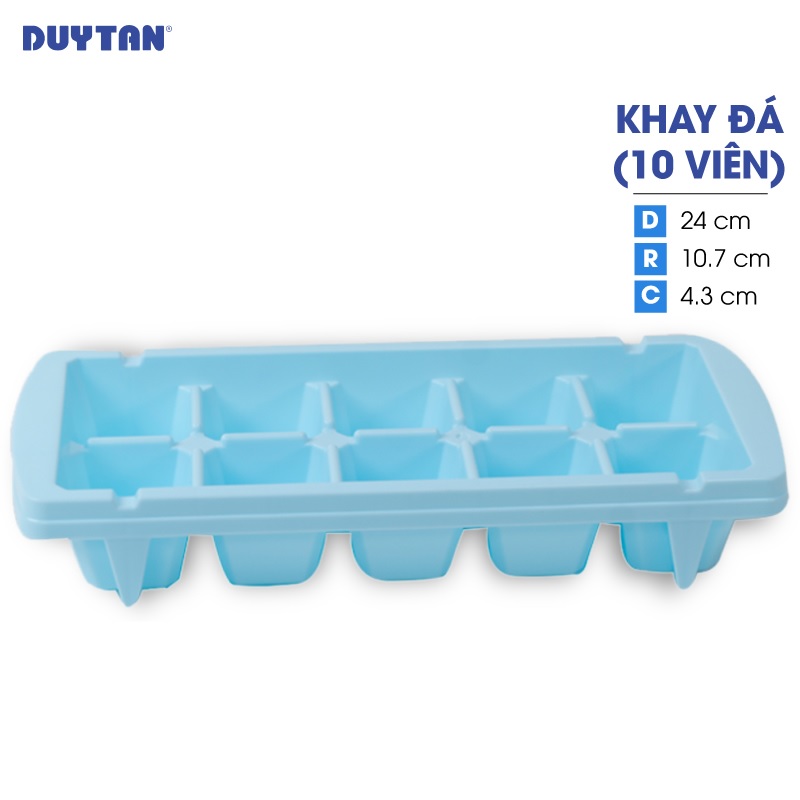 Khay đá 10 viên nhựa Duy Tân (24 x 10.7 x 4.3 cm) - 12996 - Giao màu ngẫu nhiên - Hàng chính hãng