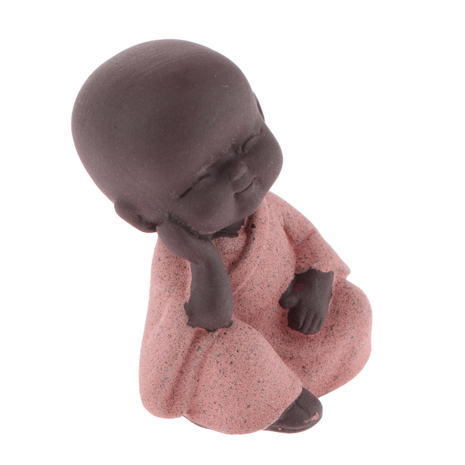 Ceramic Small Buddha Statue Monk Figurine Decorative Ornaments