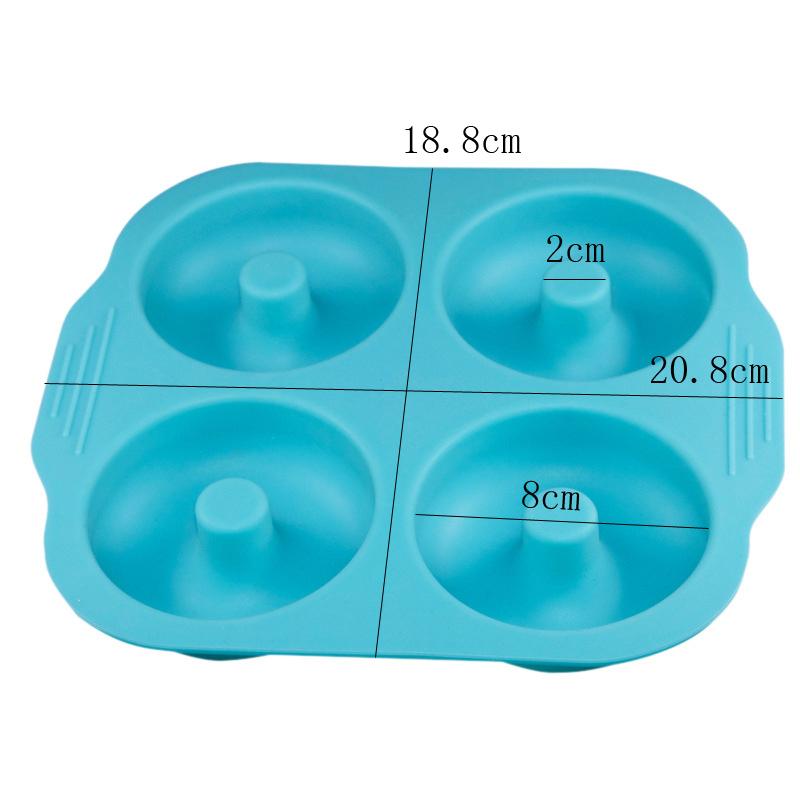 4 thậm chí Donut Baking Pan Silicone Doughnut Khuôn Không dính Sô Cô La Fondant Khuôn Kẹo Dạng Xà Phòng Phụ Kiện Nhà Bếp Baking công cụ