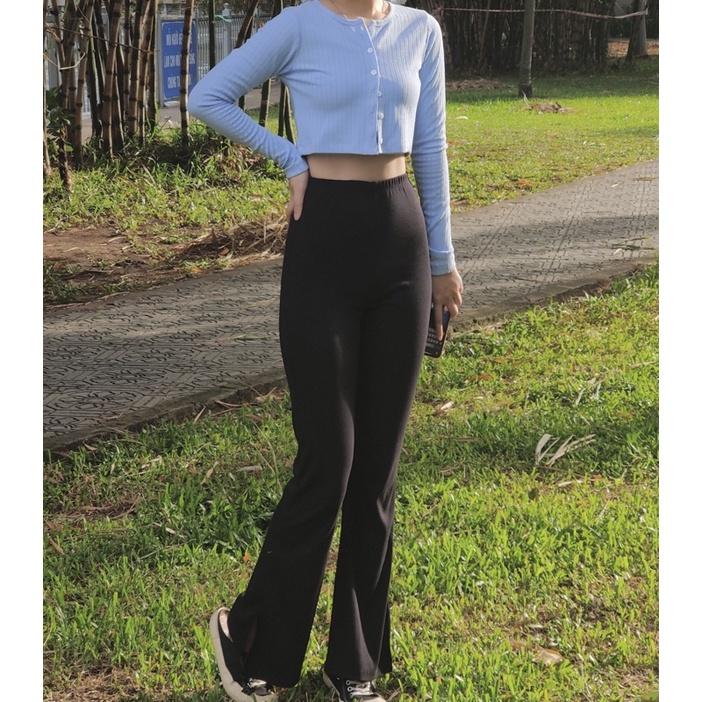 Áo cardigan croptop thun hàng nút & combo 2 áo - by Whattowear