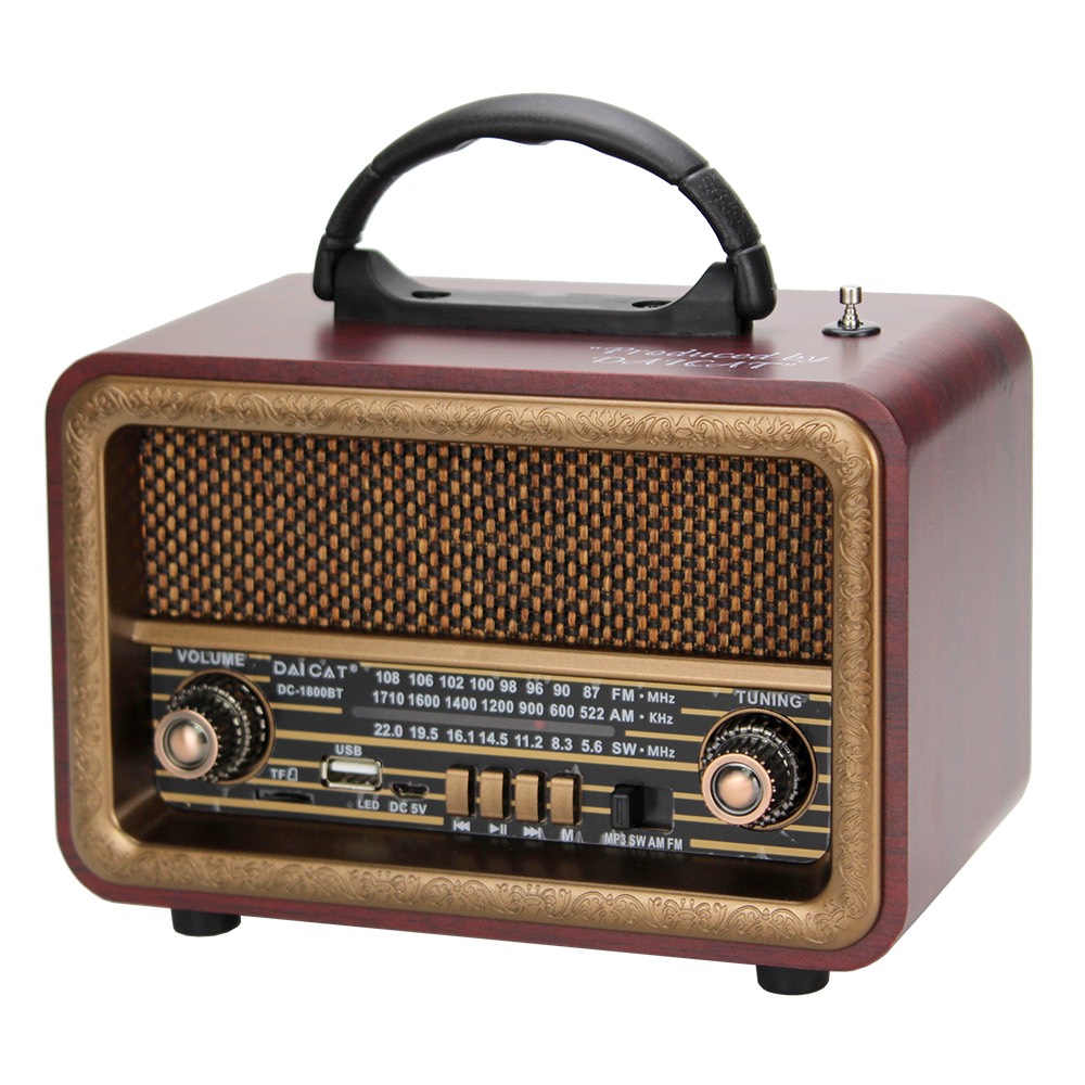Đài FM Bluetooth/USB/TF ĐẠI CÁT DC-1800BT Đài phát thanh cổ điển Hàng Chính Hãng