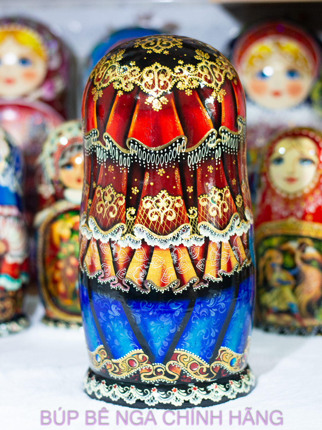 BỘ BÚP BÊ NGA CAO CẤP 10 LỚP 26CM HOA VĂN "PHONG CẢNH SAINT PETERSBURG" CỰC ĐẸP VÀ SANG TRỌNG, ĐỘC ĐÁO