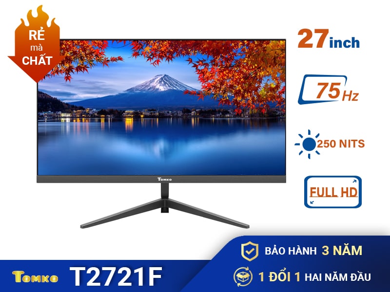 Màn hình máy tính GAMING Tomko T2721F 27 inch Full 3 viền IPS 75Hz (HDMI+VGA+DC) - siêu rẻ siêu chất lượng - Hàng chính hãng