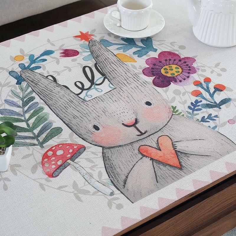 Khăn Trải Bàn Hình Chữ Nhật Bằng Vải Cotton Lanh Chống Thấm Nước Kèm Hộp Đựng Tiện Dụng