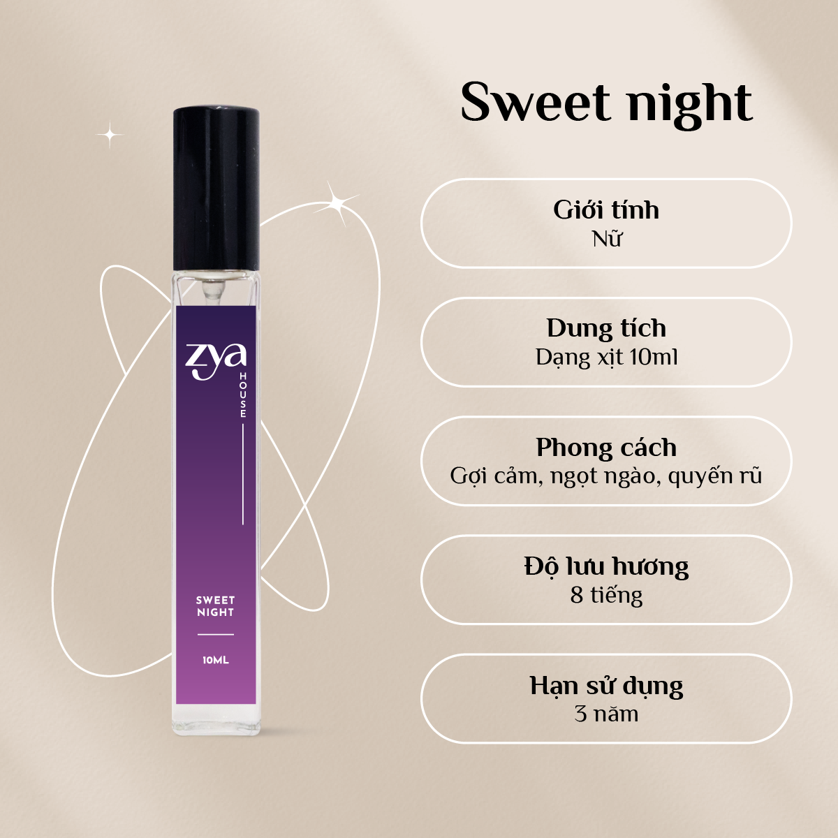 Nước Hoa Nữ ZYA Sweet Night Dung Tích 10ml | EBMart