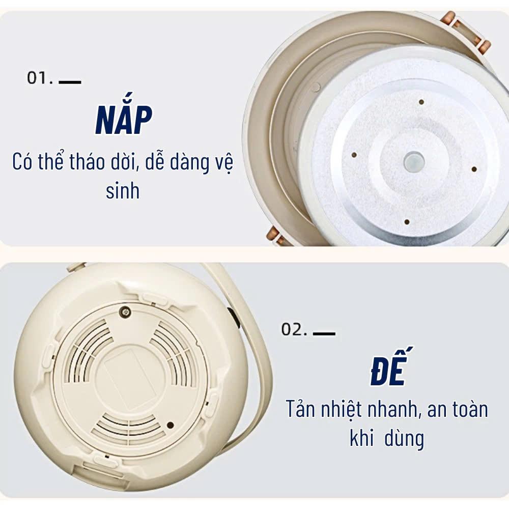 Nồi Cơm Điện Mini Chigo Nồi Lấu Đa Năng, Nấu Cơm, Hầm Cháo, Luộc Dung Tích 0,8L dành cho 1 người ăn