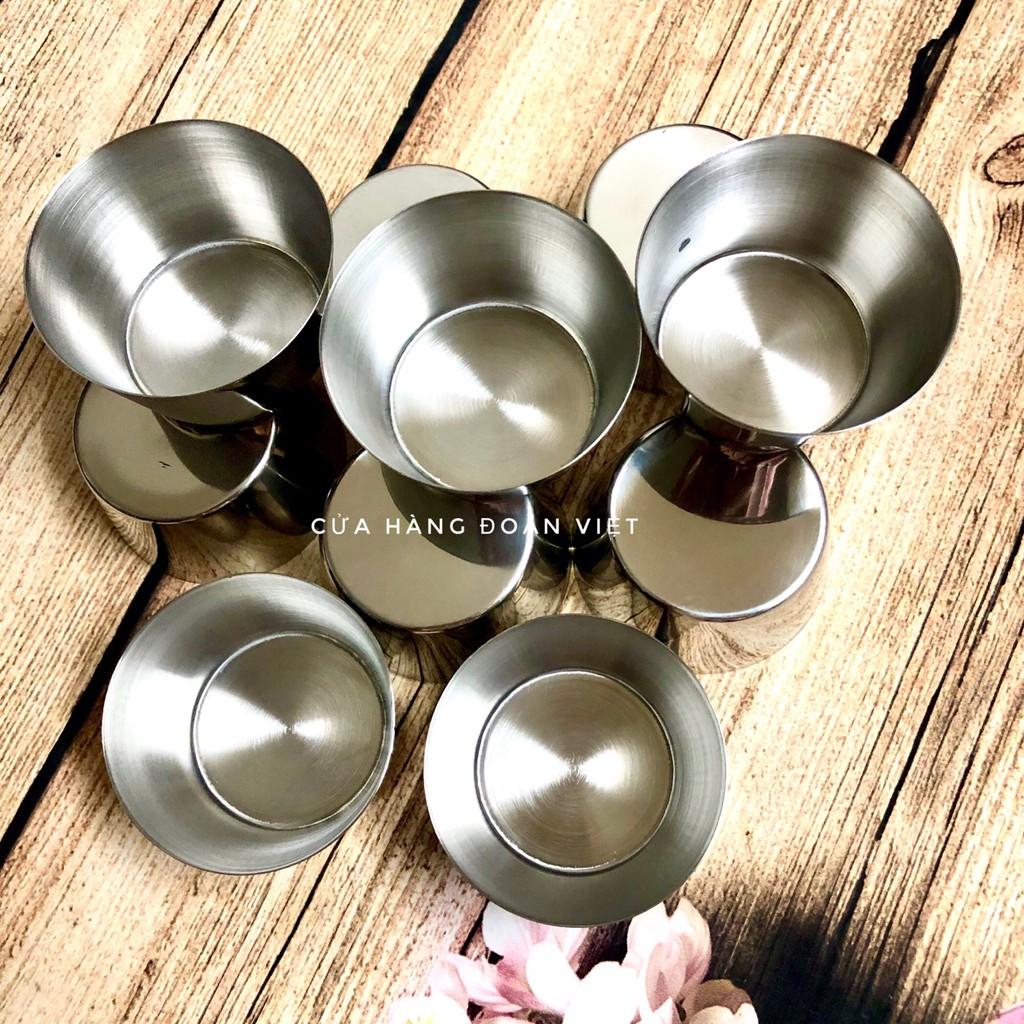 Khuôn Bánh Flan Inox Không Gỉ - Combo 10 khuôn 7 x 4 cm (Có Nắp)