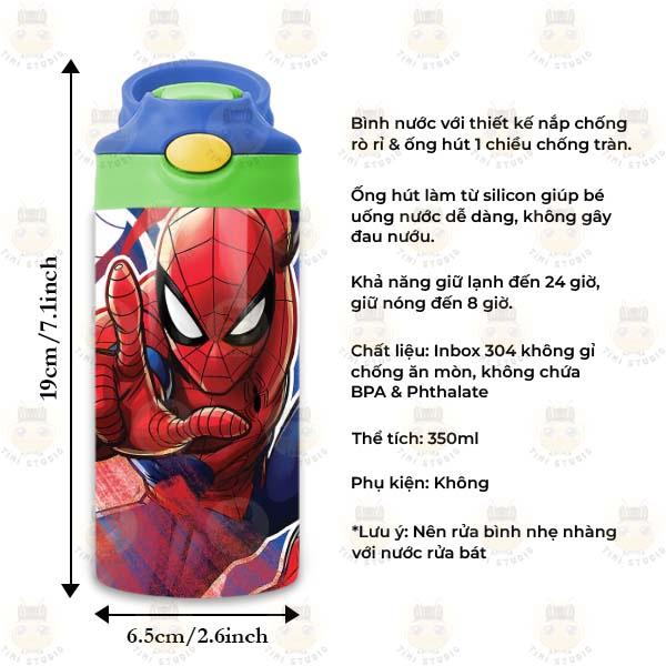 Bình Giữ Nhiệt Trẻ Em Hình Spiderman - Tỉ Mỉ Studio - Mã 0707KT02