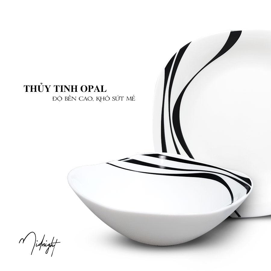 Bộ 3 Tô thủy tinh vuông Diva Ivory M.N - Hàng nhập khẩu