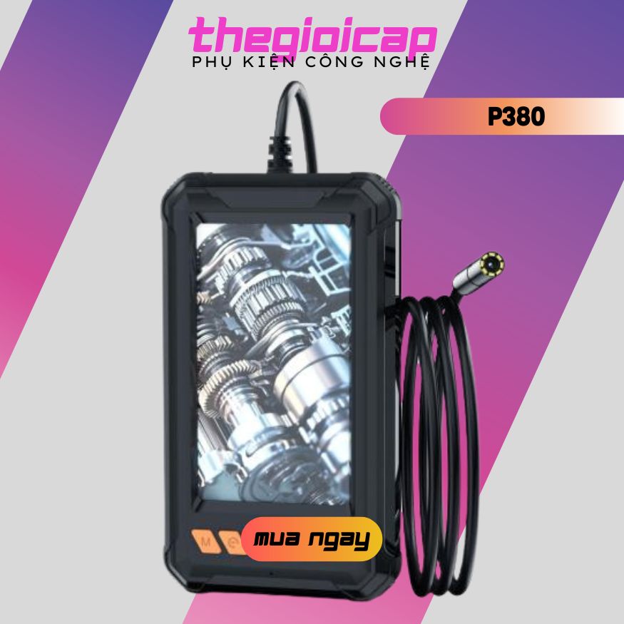 Camera Nội Soi Công Nghiệp Màn Hình HD 4,3 inch, Ống Kính 8mm P380 - Hàng Nhập Khẩu