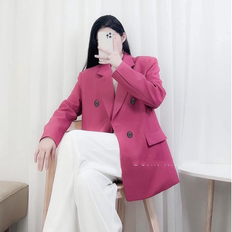 Áo Blazer Nữ /Áo khoác vest  Hai Hàng Khuy Chất Cotton Ngoại Cao Cấp