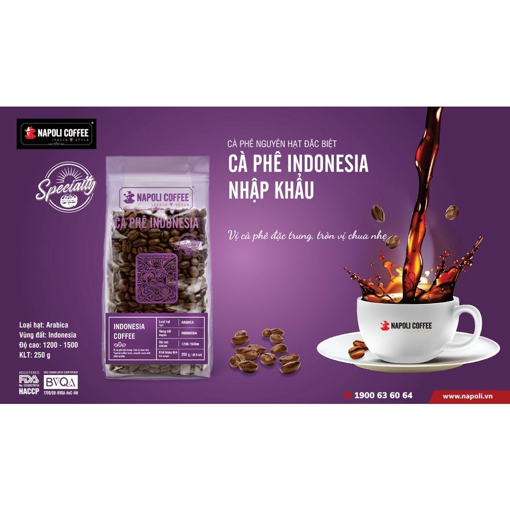 Cà Phê Arabica INDONESIA - Hương Trái Cây &amp; Gỗ Hương - Rang Nguyên Hạt, Dùng Pha Máy/Phin Cao Cấp 250g/túi
