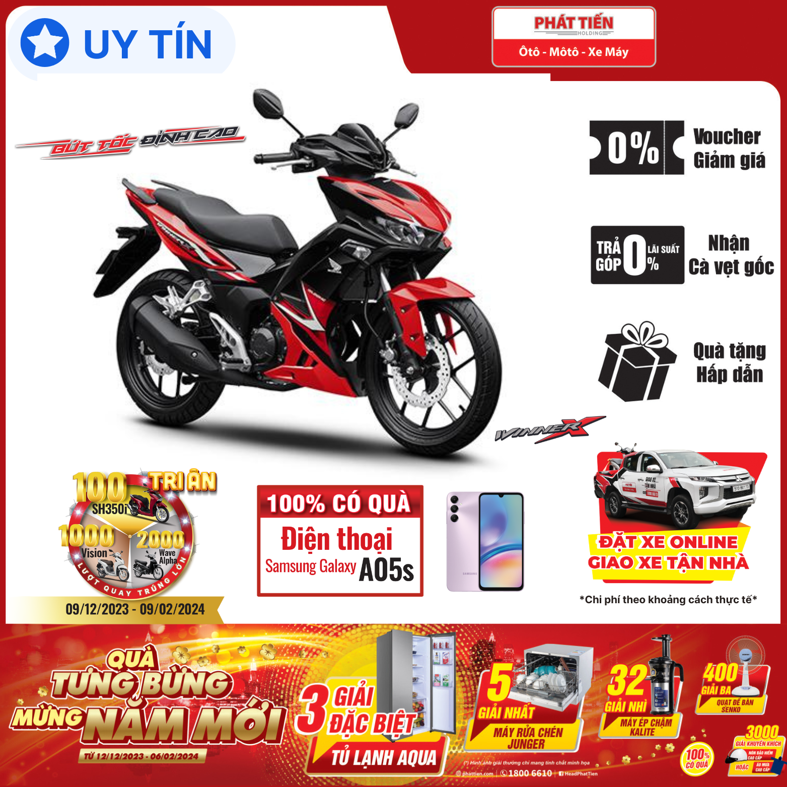 Xe Máy Honda Winner X 2024 Tiêu Chuẩn Smart Key Phanh Thường