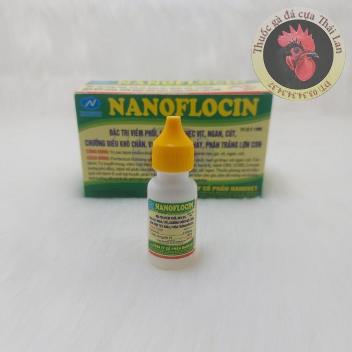 COMBO 3 LỌ - NANOFLOCIN (viêm phổi , hen gà , khẹc vịt , ngan , cút , chướng diều khô chân , tiêu chảy) mỏi lọ / 10 ml