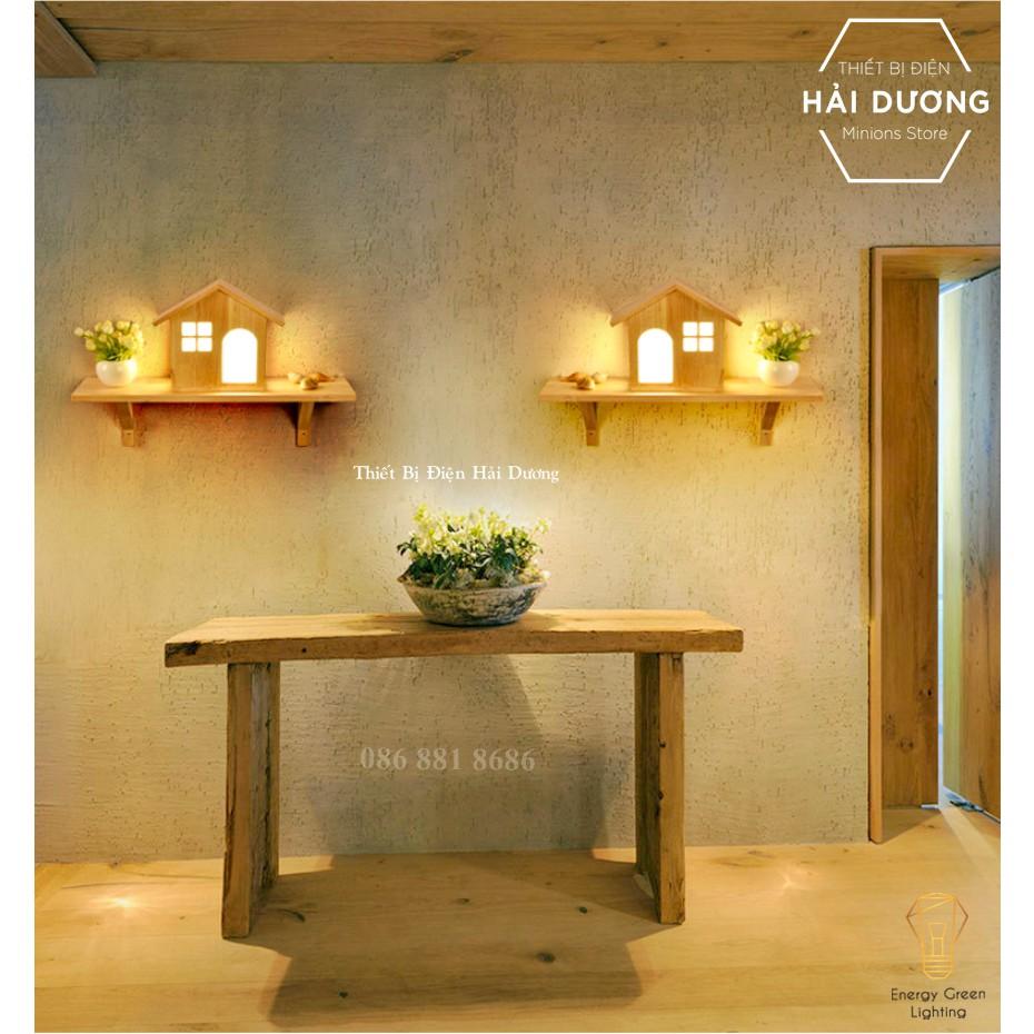 Đèn Tường Kệ Gỗ Hình Ngôi Nhà DT-B0042 Kiểu Dáng Hiện Đại - Trang Trí Căn Phòng - Energy Green Lighting - Có Video