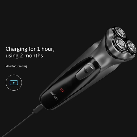 Máy cạo râu Xiaomi Enchen BlackStone 3 đầu cắt với lưỡi dao đôi - Hàng nhập khẩu