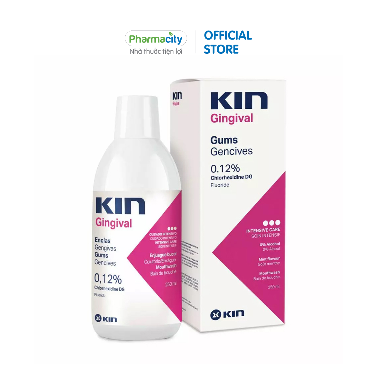 Nước súc miệng Kin Gingival Mouthwash Gums Gencives hỗ trợ ngăn ngừa và phòng chống nha chu - viêm nướu (250ml)