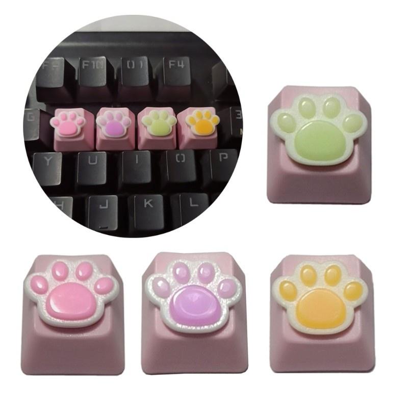 HSV 1PC DIY Keycap Cute Pure Lovely Cat Paw Keycap Mechanical Keyboard Keycap R4 Pink Key Cap Pink Cat Paw keycaps