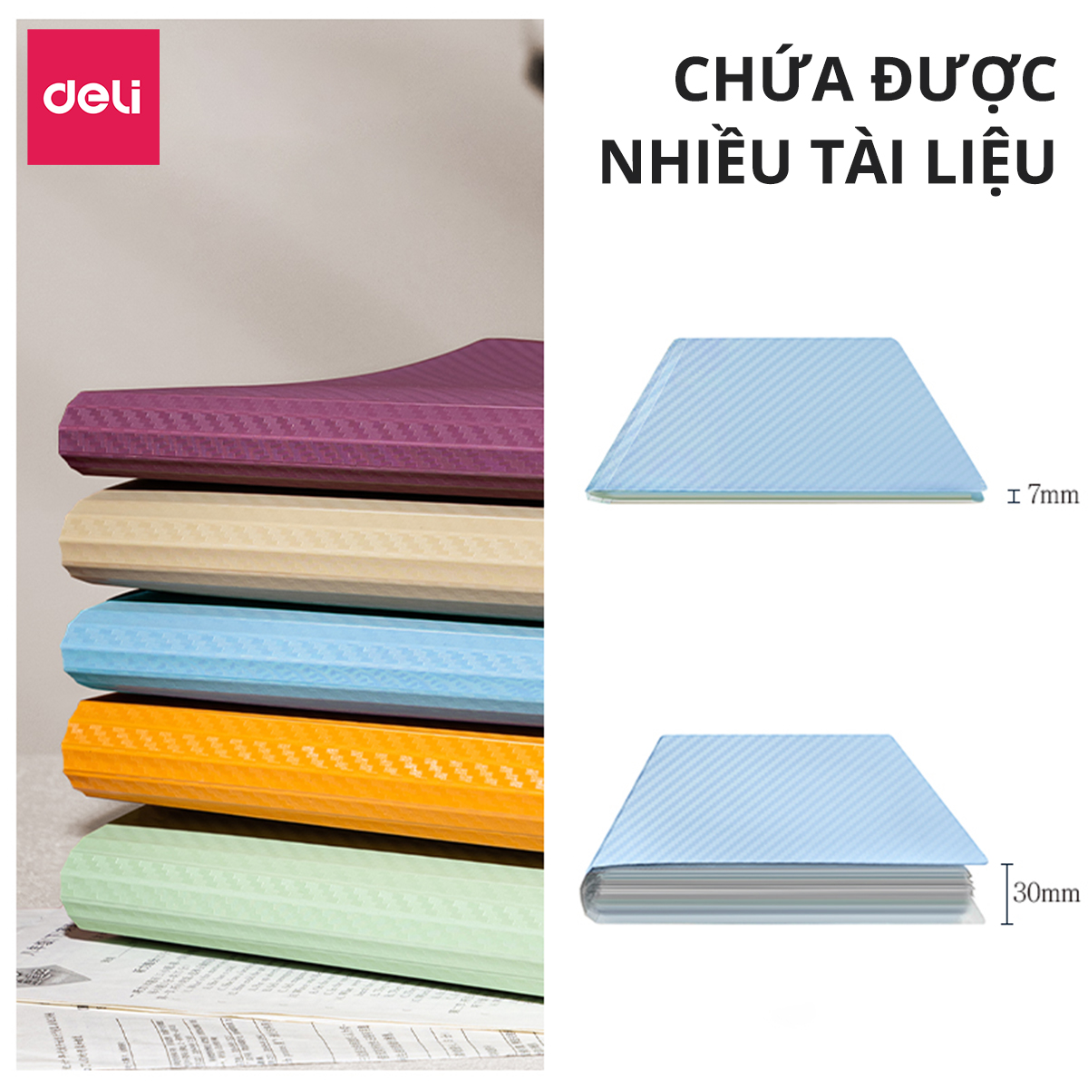 File Lá Đựng Tài Liệu A4 / Túi Tài Liệu Lá A4 20/30/40/60 Lá Deli - Lưu Trữ Tài Liệu Chứng Từ Hồ Sơ Phù Hợp Học Sinh Văn Phòng