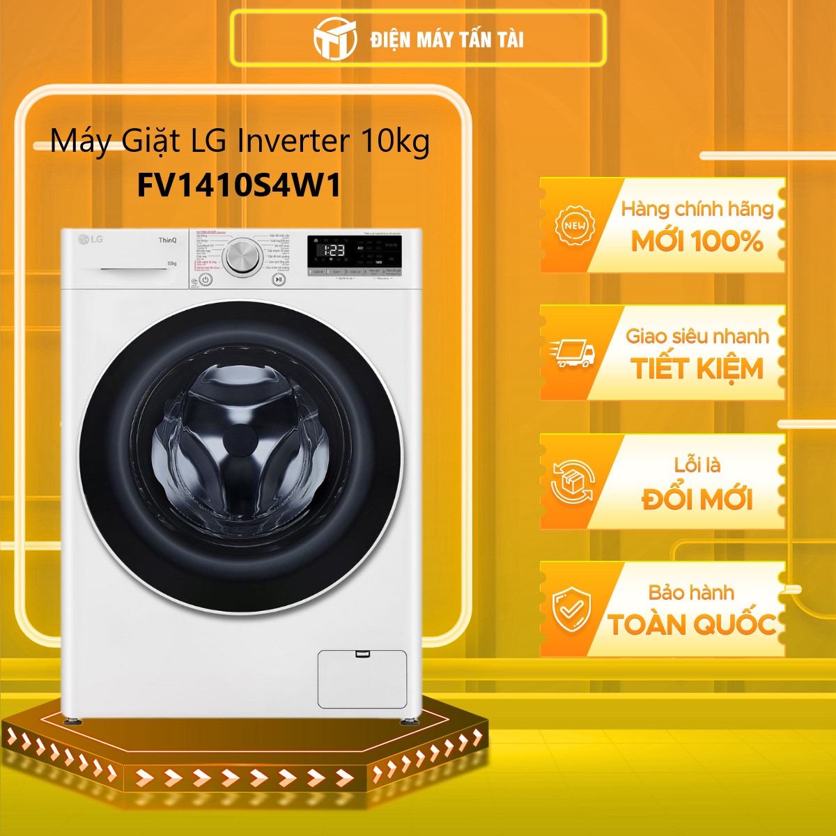 Máy giặt LG AI DD Inverter 10 kg FV1410S4W1  - Hàng Chính Hãng