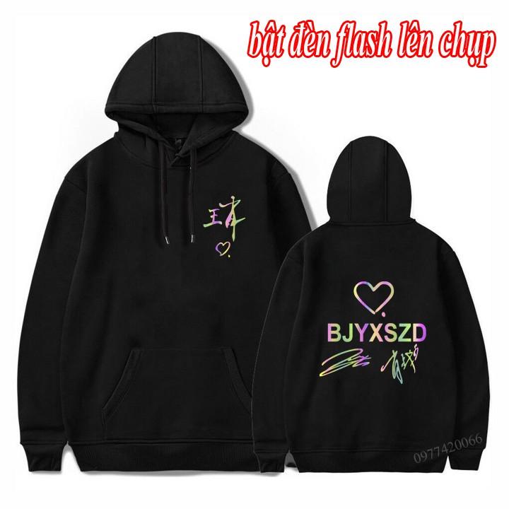 áo BJYXSZD, áo hoodie Vương Nhất Bác, Tiêu Chiến - phản quang 7 màu