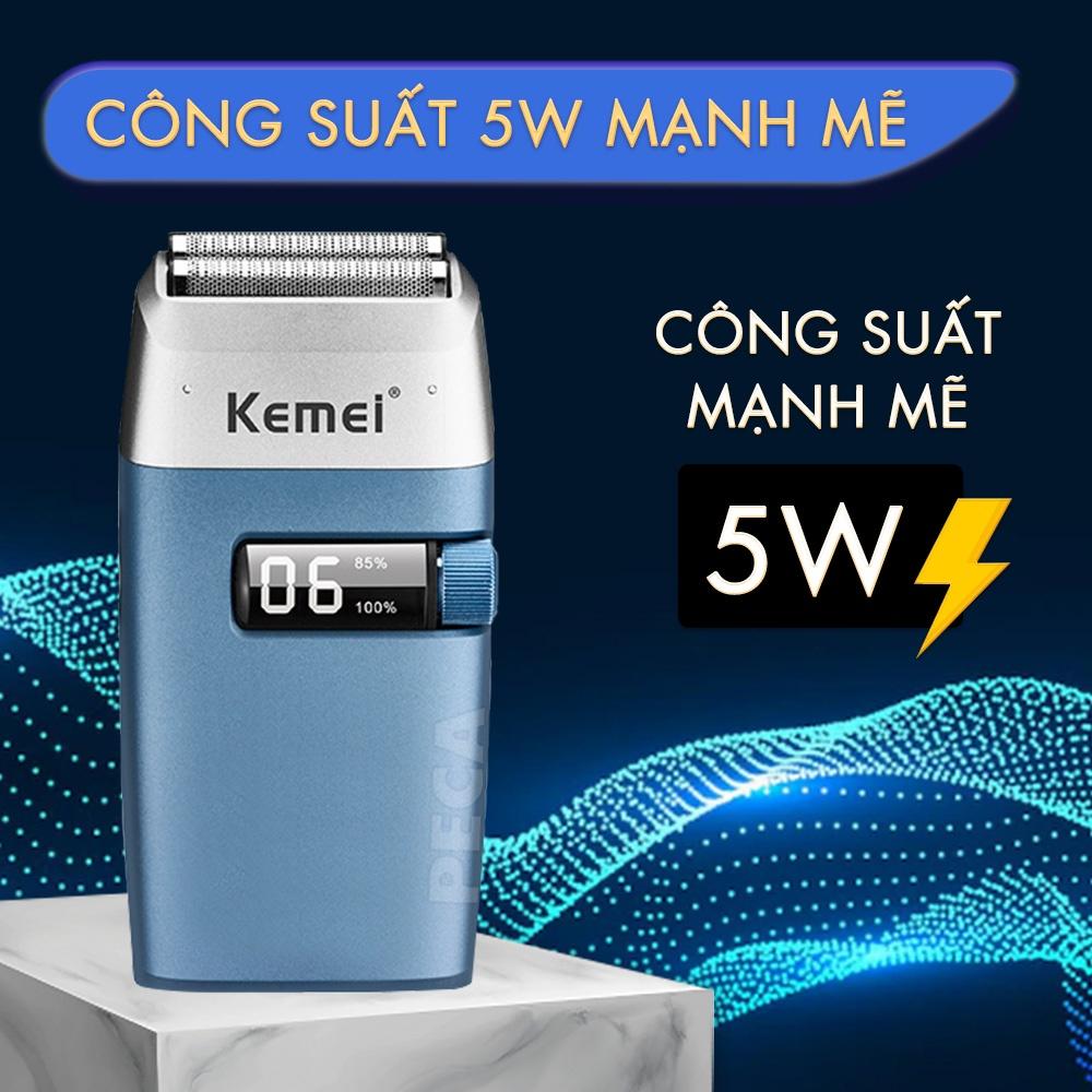 Máy cạo khô chuyên nghiệp Kemei KM-3385 chuyên dùng cạo râu, cạo đầu, fade trắng chân tóc, sạc nhanh USB 2 mức tốc độ