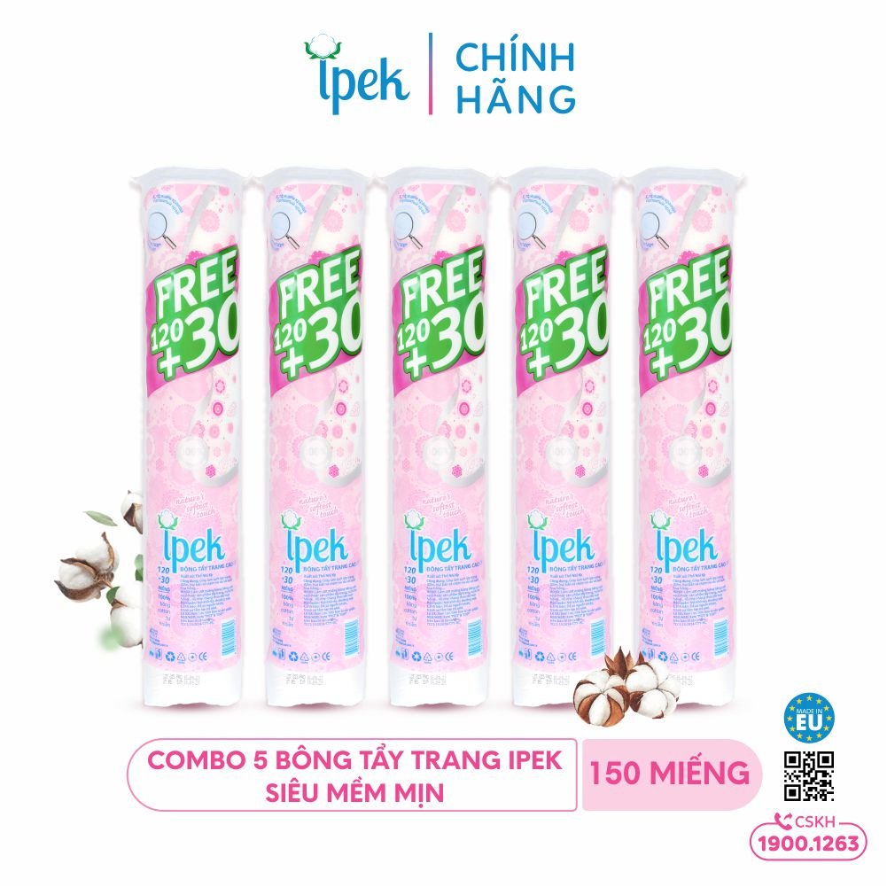 Combo 5 Bông tẩy trang Ipek 130 miếng (Thổ Nhĩ Kì)