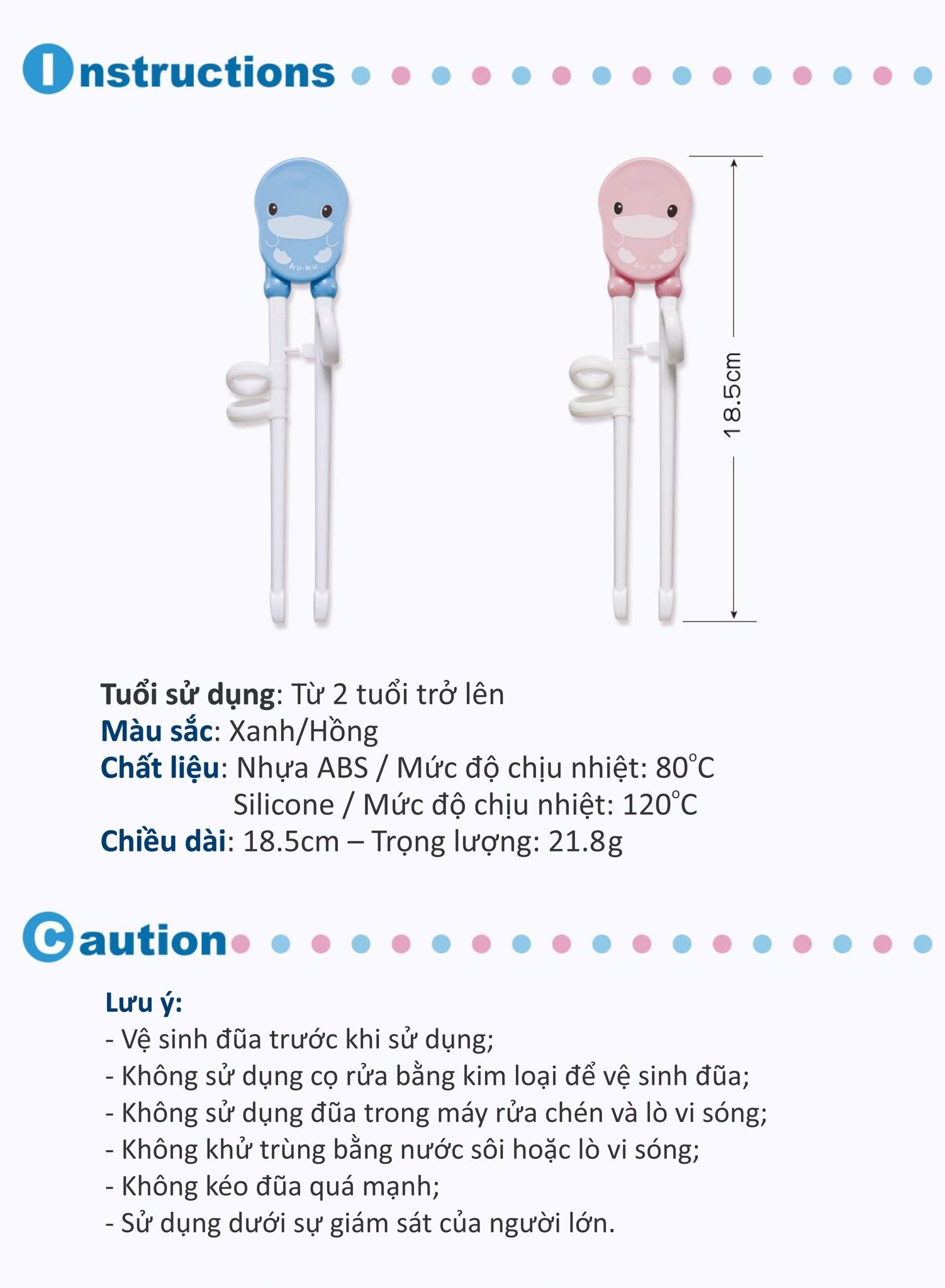 BỘ ĐŨA XỎ NGÓN CHO BÉ TẬP ĂN KUKU KU3038 - 2 YEARS UP