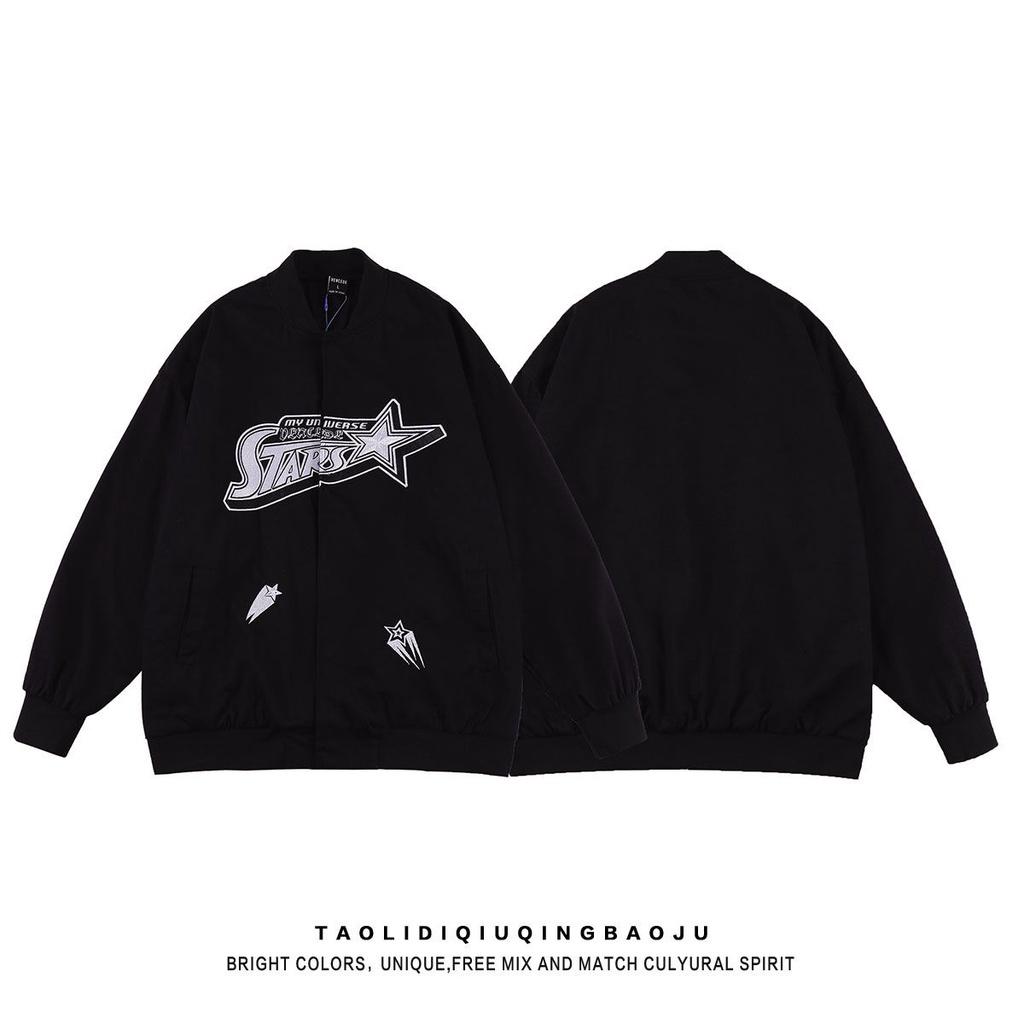 Áo khoác bomber nỉ 2 lớp in chữ Star phong cách hàn quốc happy store8668
