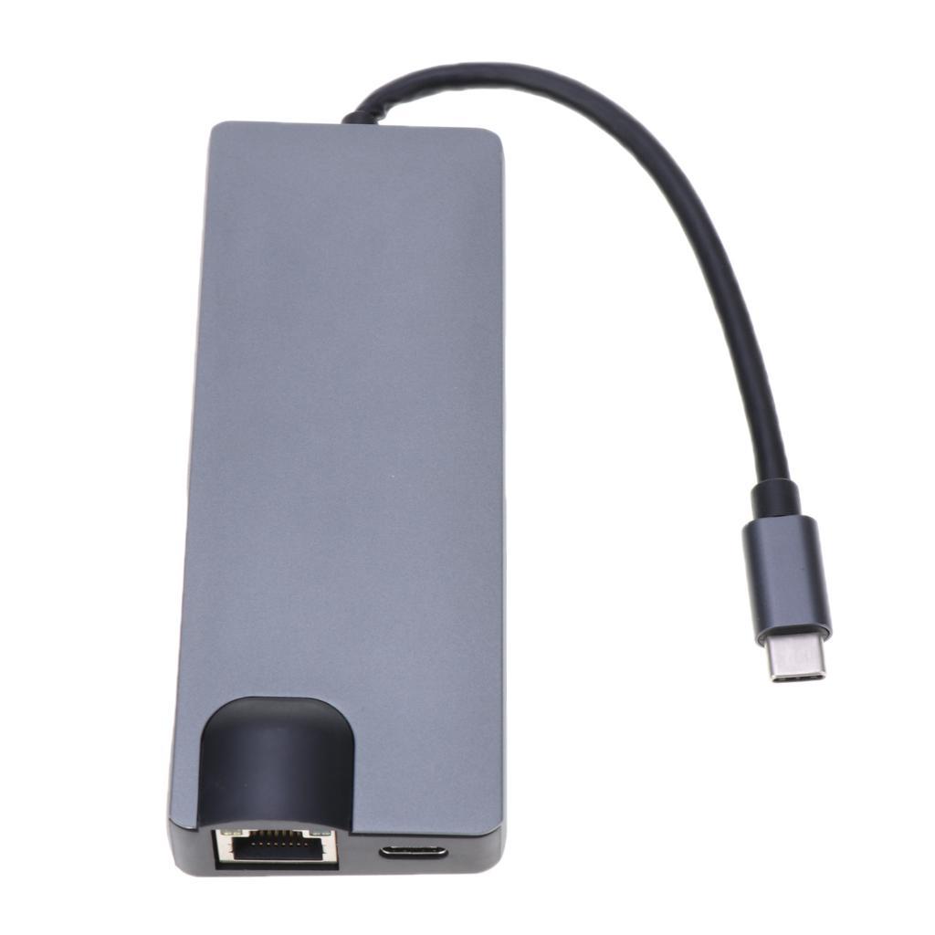 USB C Hub 8-in-1 Type C Card Reader 4K HDMI&VGA for Macbook/Type C Laptops