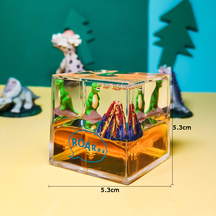 Mô hình trang trí nhựa Acrylic trong suốt có nước hình Khủng long dễ thương