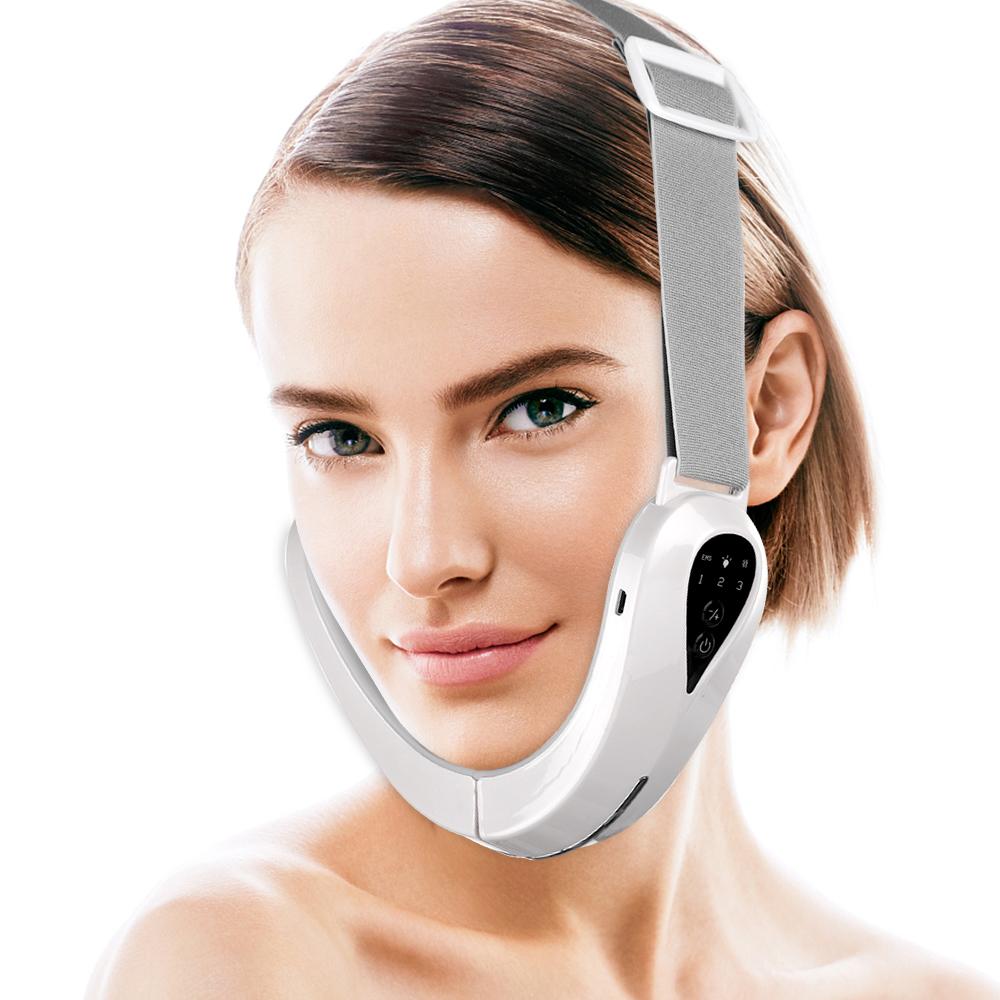 EMS Massage Mặt V-Line Nâng Đai Giảm Béo Rung Máy Massage Máy Ánh Sáng Đỏ Đèn LED Màu Xanh Dương Chăm Sóc Mặt Giảm đôi Cằm Dụng Cụ