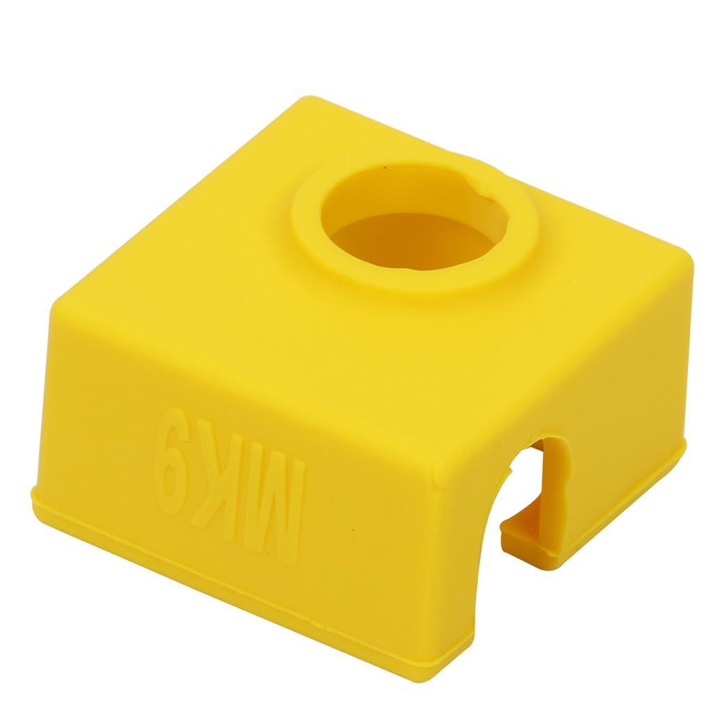 1 Piece  Aluminum Block Silicone Protective Cover for 3D Printer Yellow