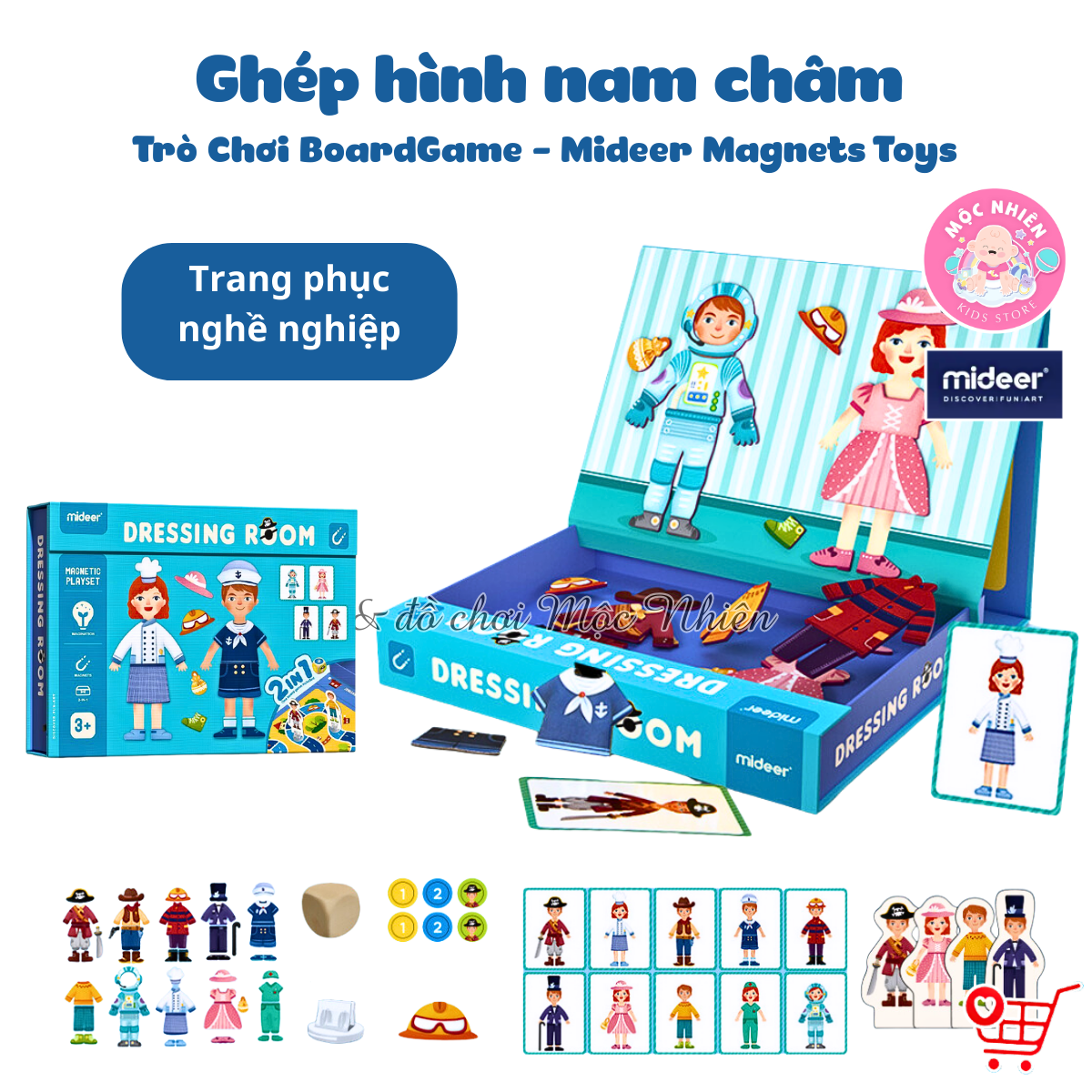 Đồ Chơi Xếp Hình Nam Châm Sáng Tạo Phiên Bản Mới Bao Gồm Trò Chơi BoardGame - Mideer Magnets Toys