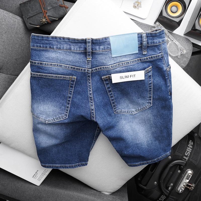 Quần short jean nam xuất xịn màu trơn co giãn chất đẹp