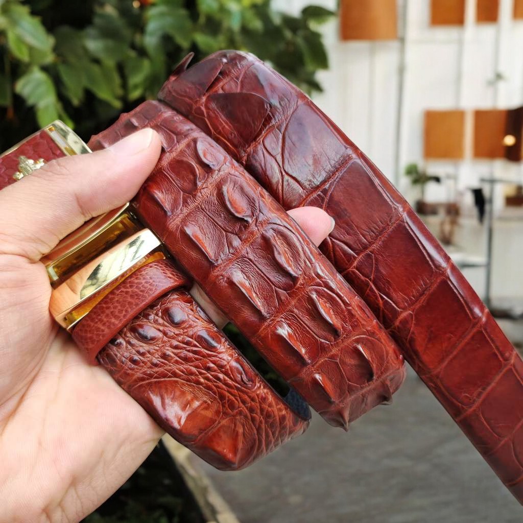 Dây Nịt Da Cá Sấu [DÂY LIỀN NGUYÊN CON] Da Lưng Cá Sấu Có Gù, Gai Và Vây Rất Đẹp