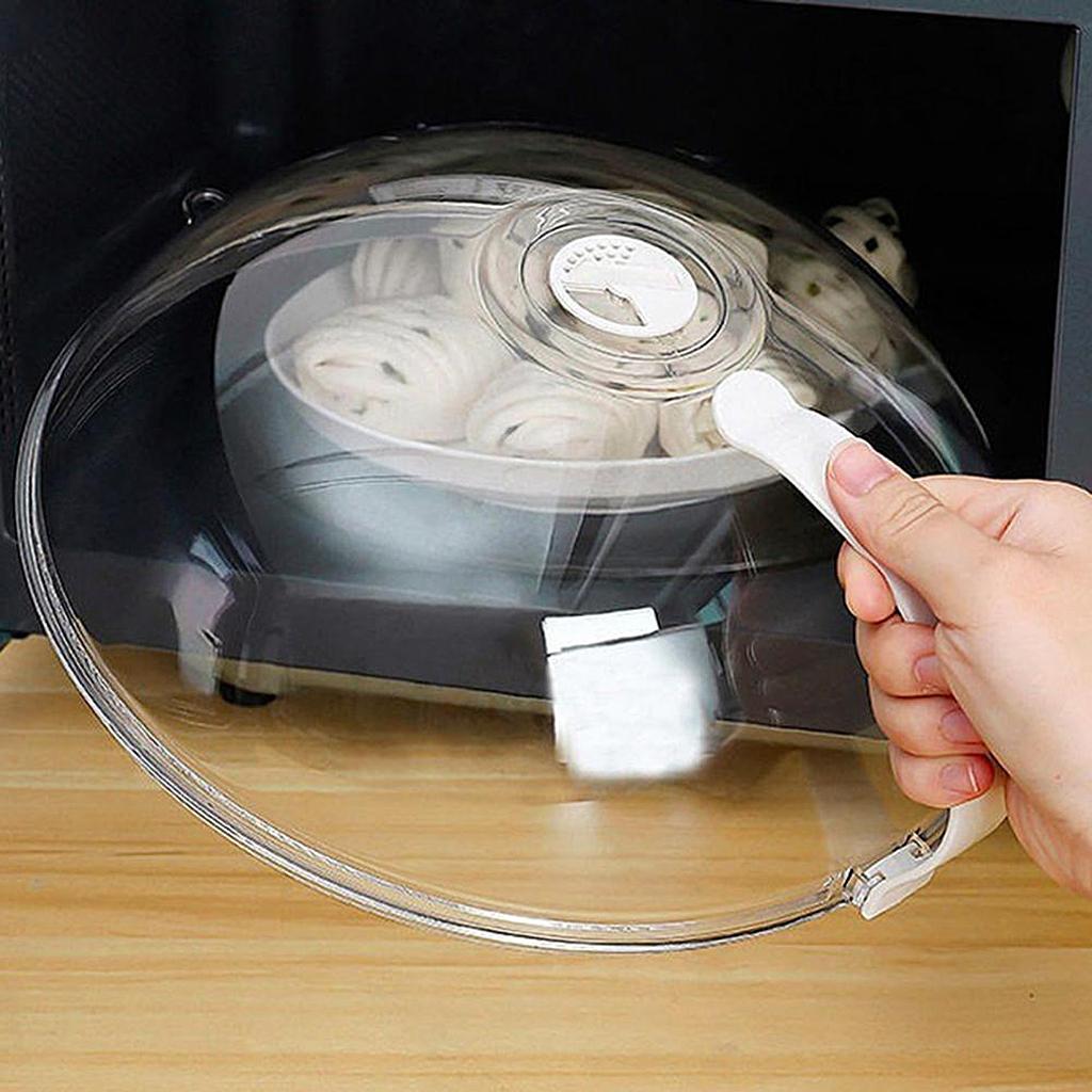 Microwave Plate Cover Splatter Lid with Handle Anti-Sputtering Food Cover