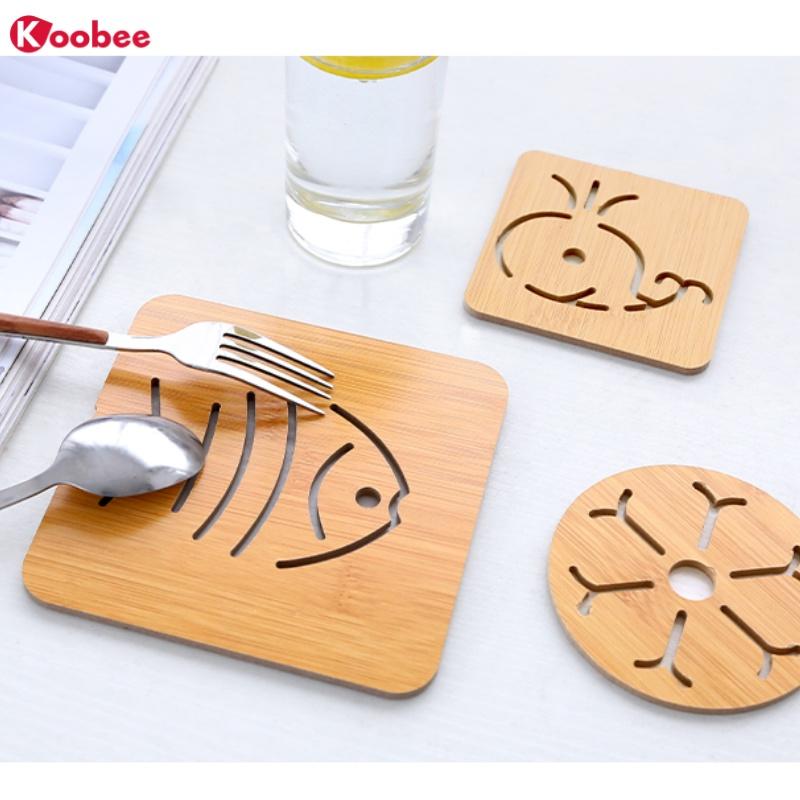 Đế lót nồi KOOBEE bằng gỗ cách nhiệt chống trượt cao cấp