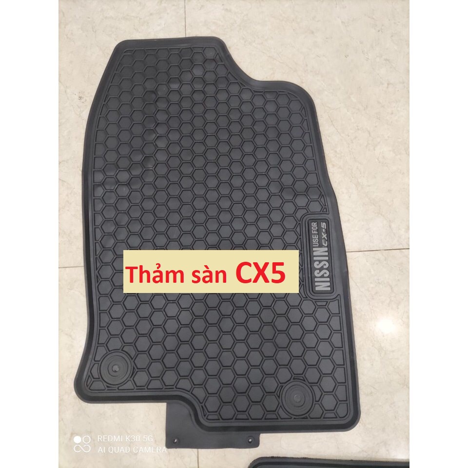 Thảm sàn, lót sàn cao su đúc xe Mazda CX5/ CX-5 2018- 2019- 2020- 2021- 2022 không mùi, dày - Mẫu NISSIN