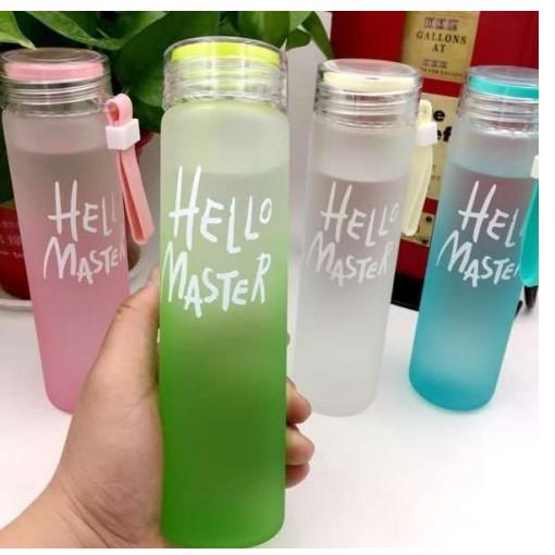  Chai đựng nước thủy tinh Hello Master 400ml&480ml , bình thủy tinh đựng nước Hello Master mẫu mới