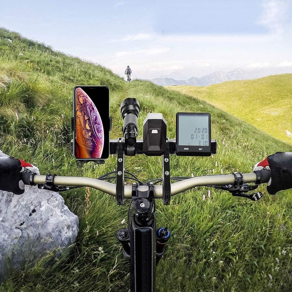 Mở rộng tay lái xe đạp, mở rộng gấp đôi tay lái xe đạp Aluminum, tay lái cho bộ đếm tốc độ GPS của đèn