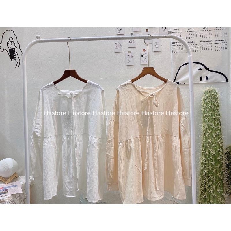 Áo babydoll thắt nơ sau lưng