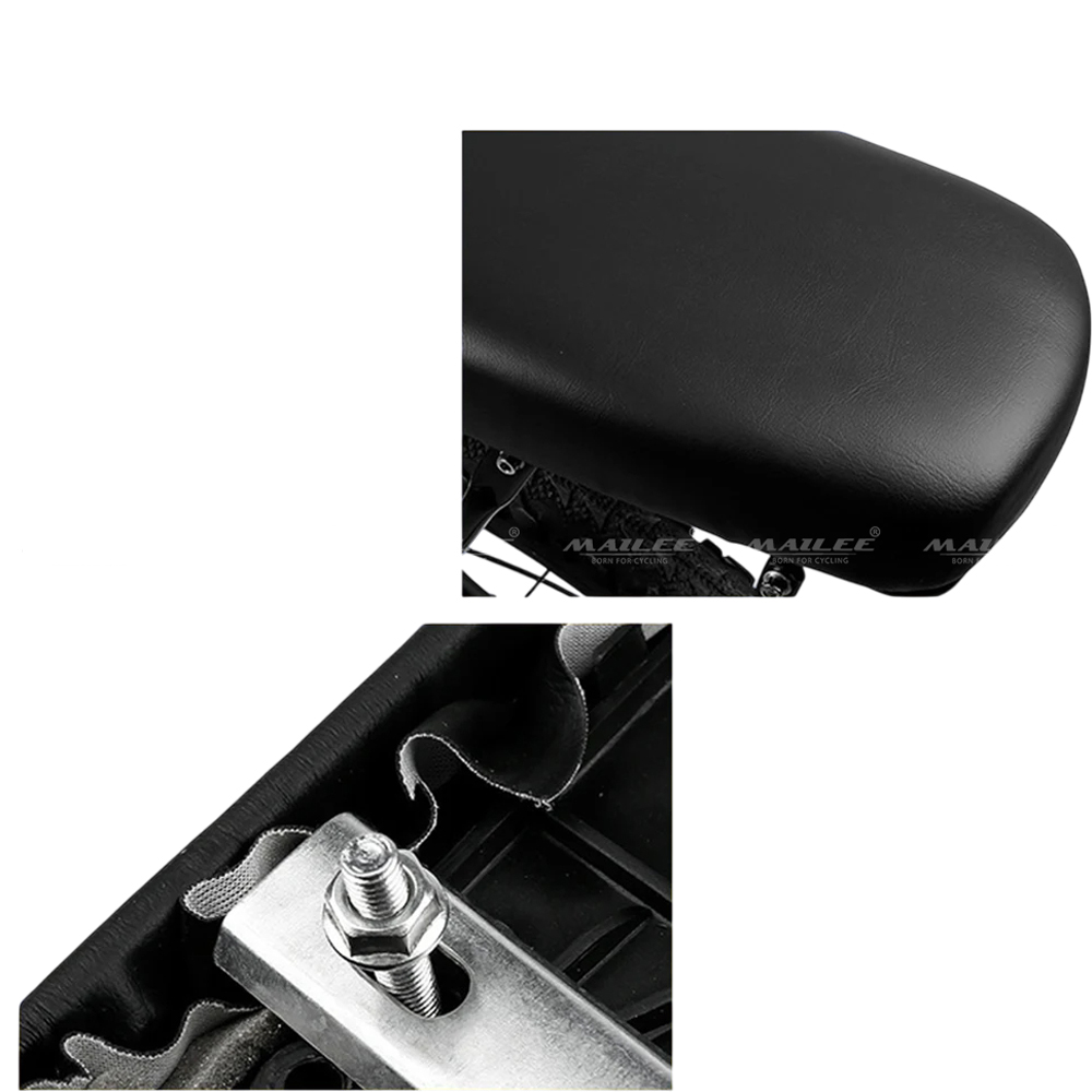 Đệm Ngồi Sau Xe Đạp Địa Hình DG-2120 Lớp đệm trong dày 3 cm, đệm mềm da PU (kích thước 37x17cm), Siết bằng Khung Thép, chống nước - Mai Lee