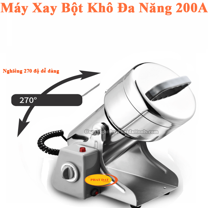 Máy Xay Nghiền Tinh Bột Khô Đa Năng Siêu Mịn 200A Vỏ INOX