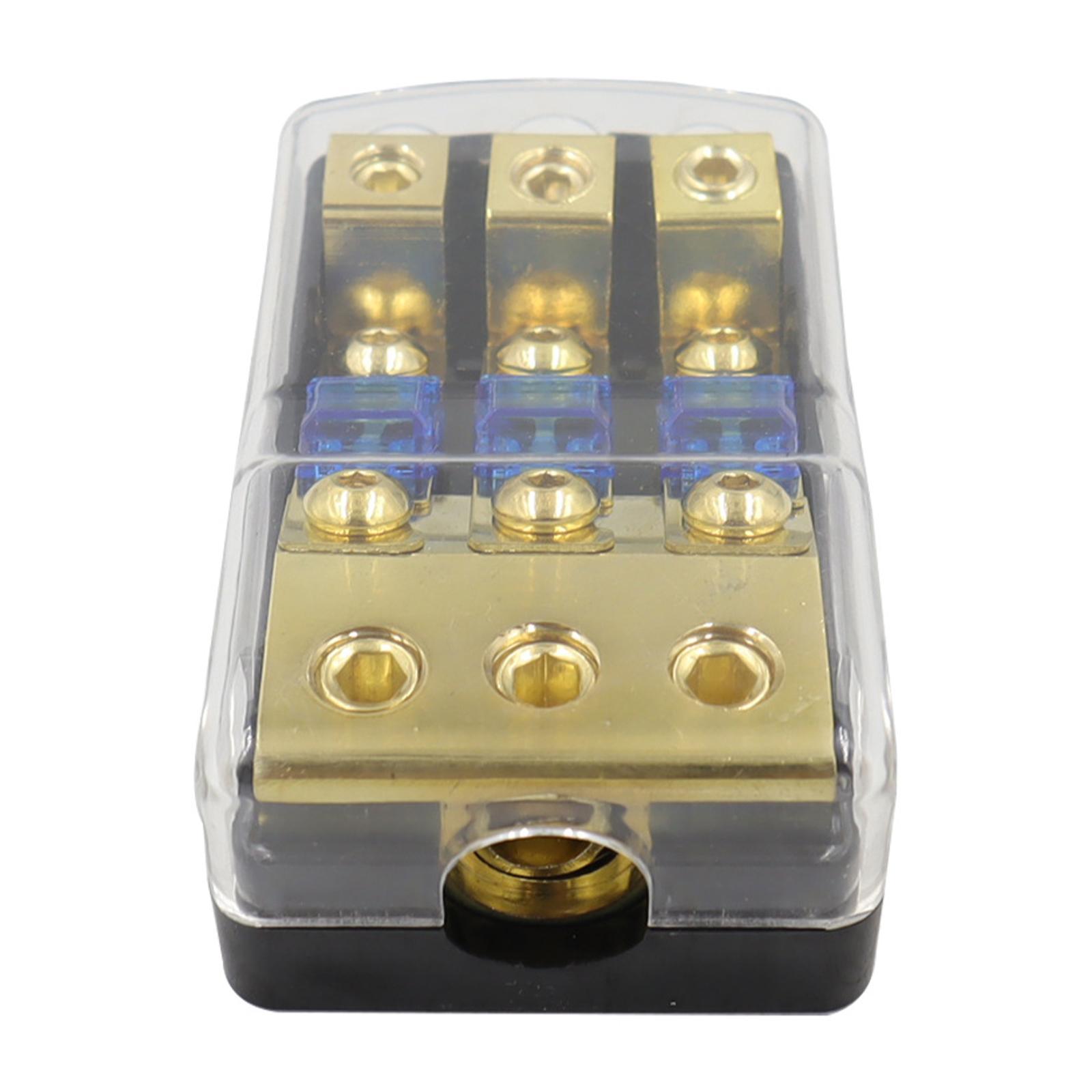 3 Way Fuse Holder Anl Fuse Box Quality 60A Zinc Alloy Replacement Easy to Install Car Accessories Fuse Distribution Block for Car Audio