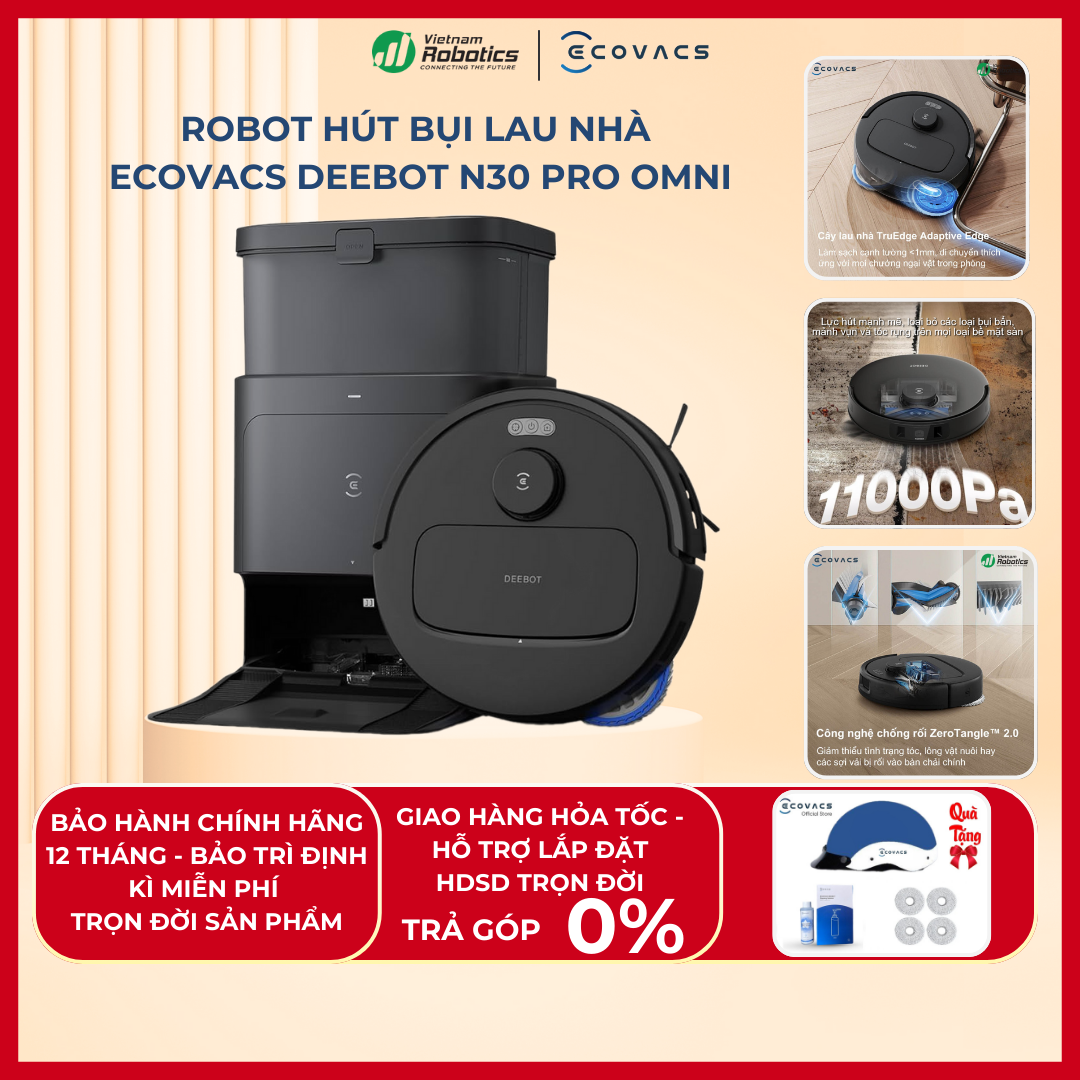 Robot hút bụi lau nhà Ecovacs DEEBOT N30 Pro Omni 2025 - Hàng Nhập Khẩu -Bảo Hành Chính Hãng- New