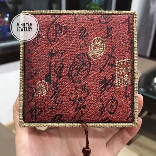 Hộp gấm đựng vòng tay trang sức kích thước 10x10 cm-Minh Tâm Jewelry